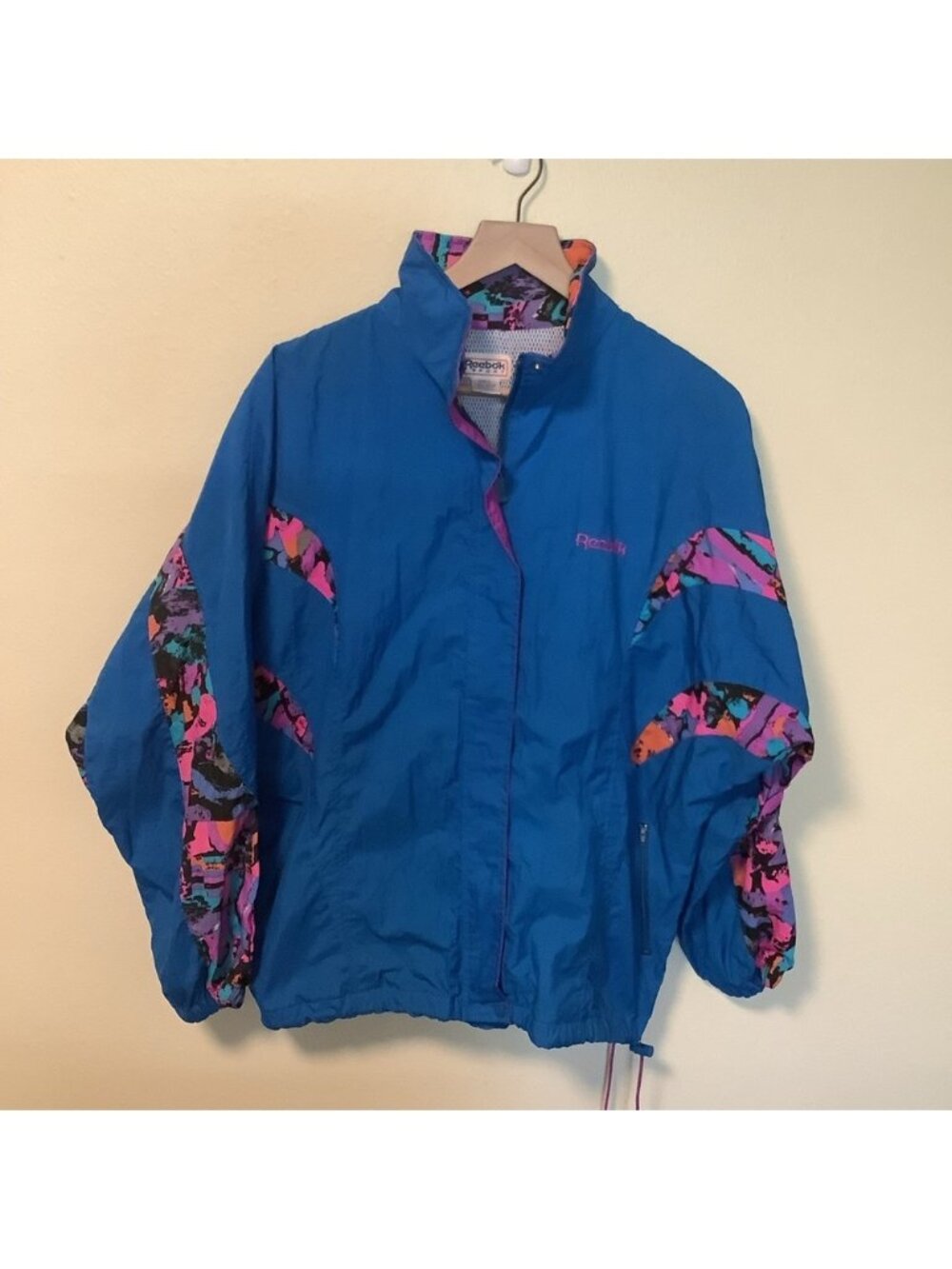 Reebok sport vintage Y2K 80/90’s classic colorful nylon windbreaker size large